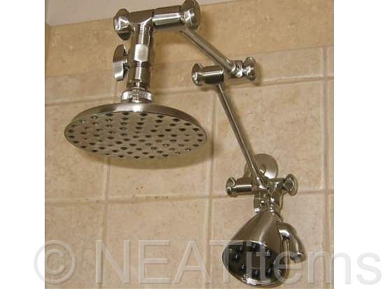 Dual Arms With Deluxe Shower Heads, Dual Shower Arm